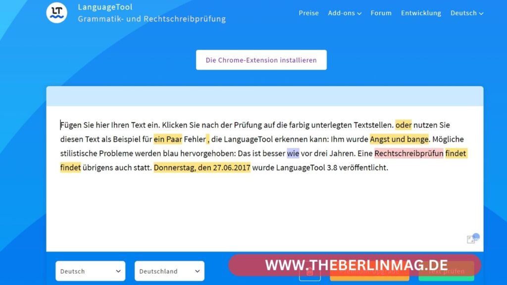 Geht Grammarly auf Deutsch?