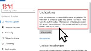 Windows Update-Fehler 0x80070652: Probleme beim Installieren beheben