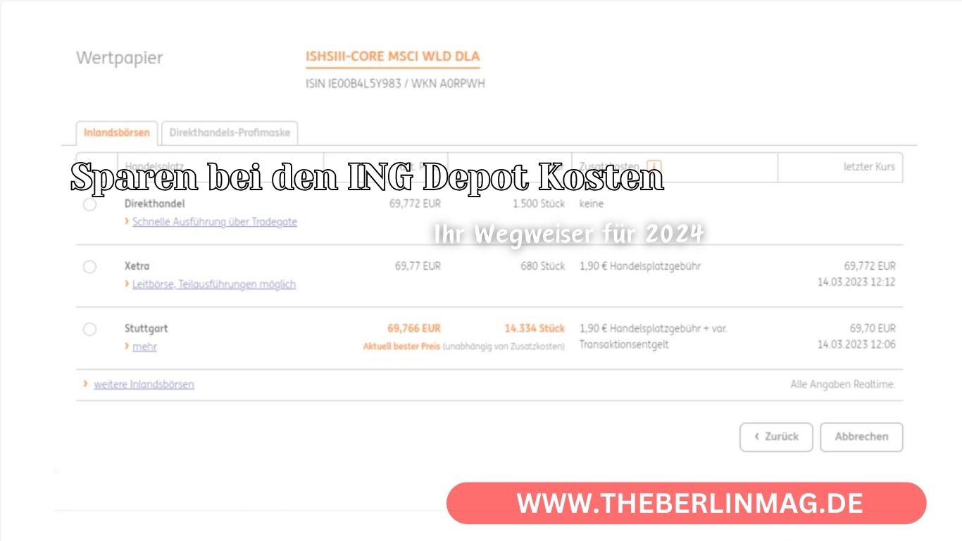 Sparen bei den ING Depot Kosten: Ihr Wegweiser für 2024