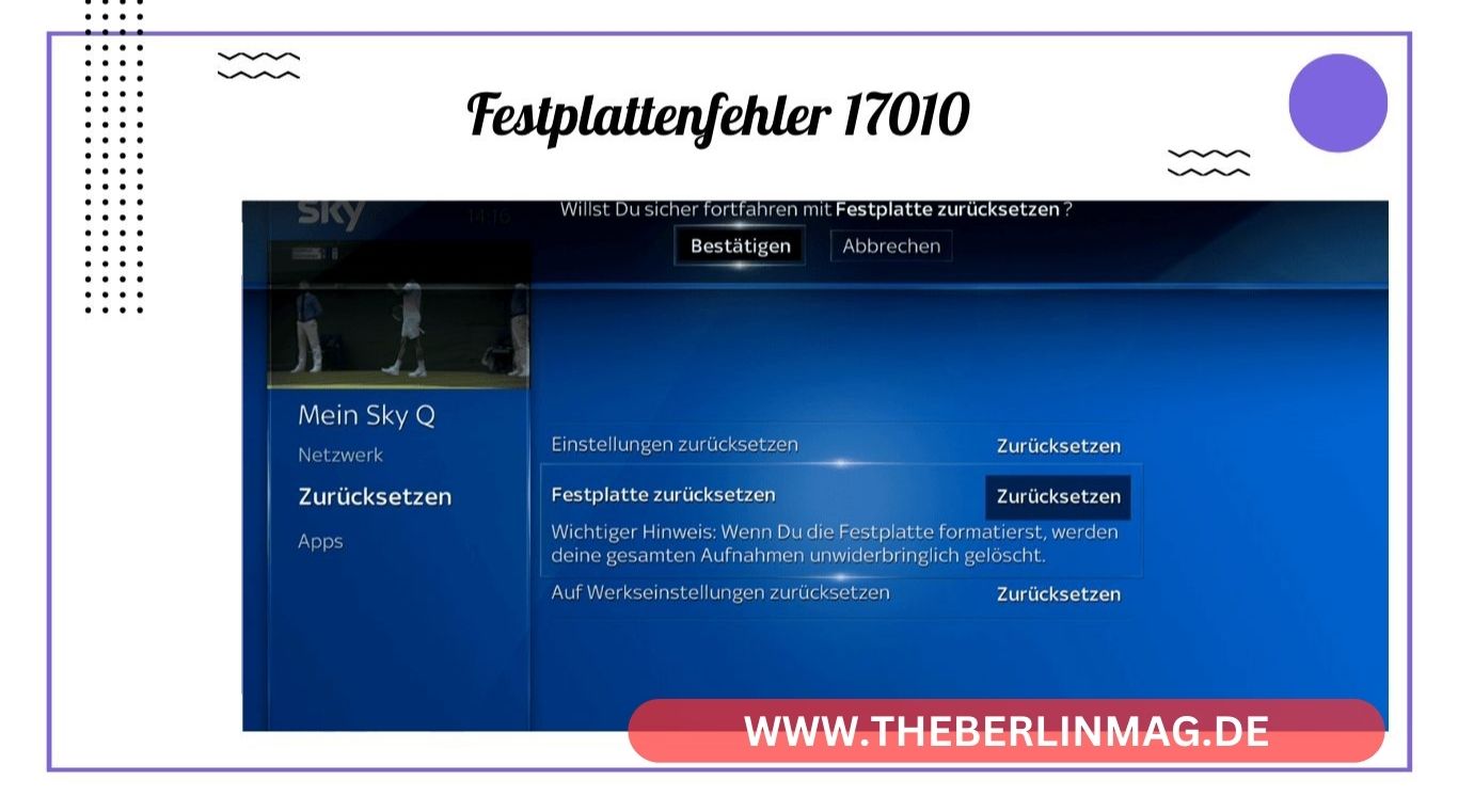 Festplattenfehler 17010: Lösungsansätze und Hilfe für Ihren Sky Q Receiver